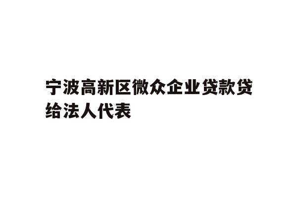 详细阅读:宁波高新区微众企业贷款贷给法人代表 宁波高新区微众企业贷款贷给法人代表