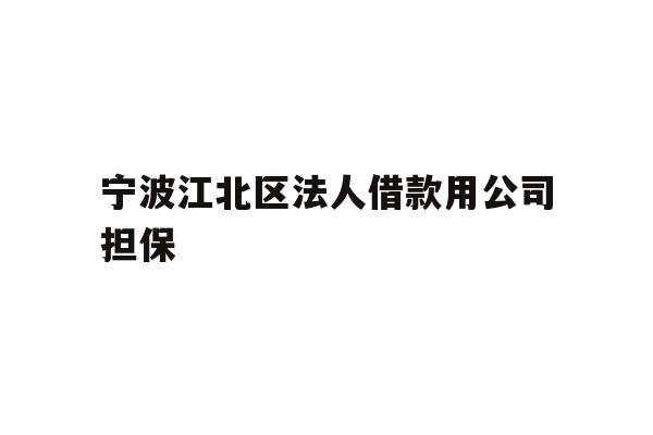 详细阅读:宁波江北区法人借款用公司担保 宁波江北区法人借款用公司担保