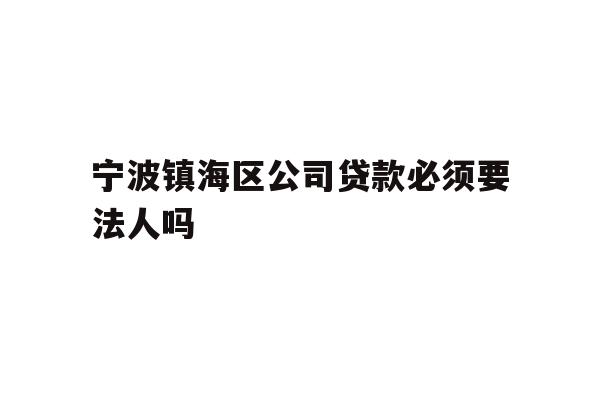 详细阅读:宁波镇海区公司贷款必须要法人吗 宁波镇海区公司贷款必须要法人吗