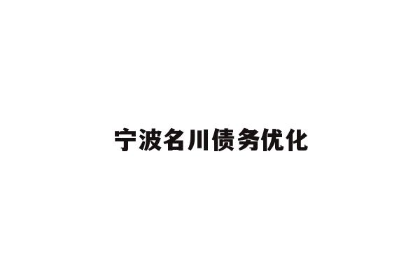 详细阅读:宁波名川债务优化 宁波名川债务优化