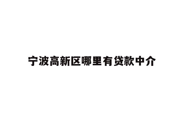 详细阅读:宁波高新区哪里有贷款中介 宁波高新区哪里有贷款中介
