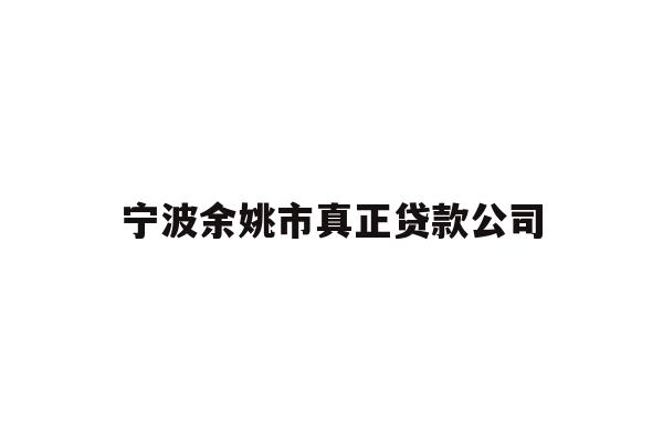 详细阅读:宁波余姚市真正贷款公司 宁波余姚市真正贷款公司