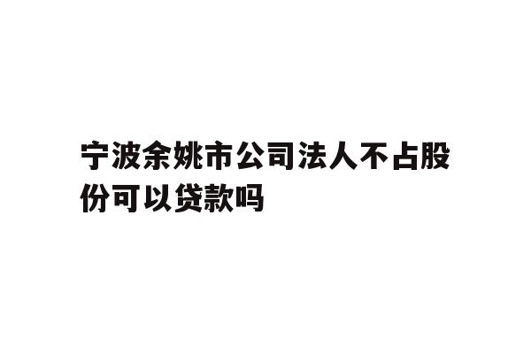 宁波余姚市公司法人不占股份可以贷款吗