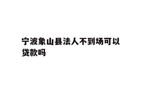 宁波象山县法人不到场可以贷款吗