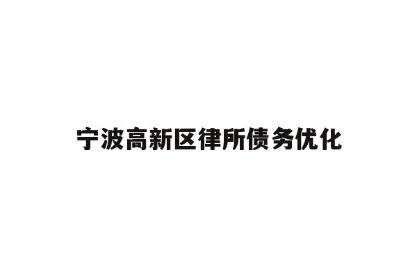宁波高新区律所债务优化