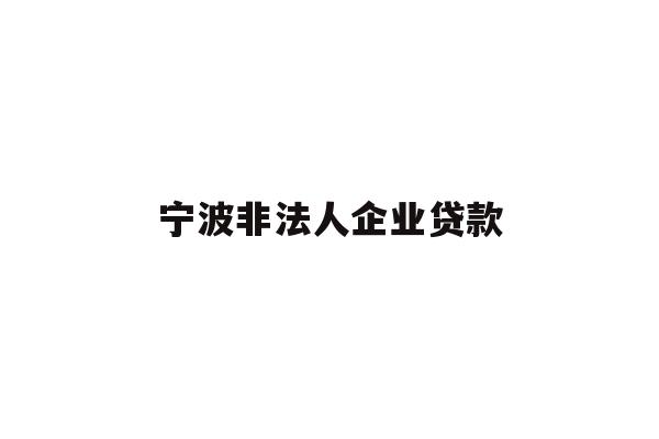 详细阅读:宁波非法人企业贷款 宁波非法人企业贷款