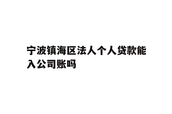 详细阅读:宁波镇海区法人个人贷款能入公司账吗 宁波镇海区法人个人贷款能入公司账吗