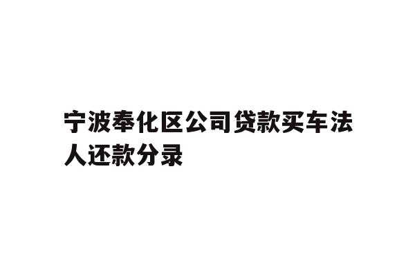 详细阅读:宁波奉化区公司贷款买车法人还款分录 宁波奉化区公司贷款买车法人还款分录