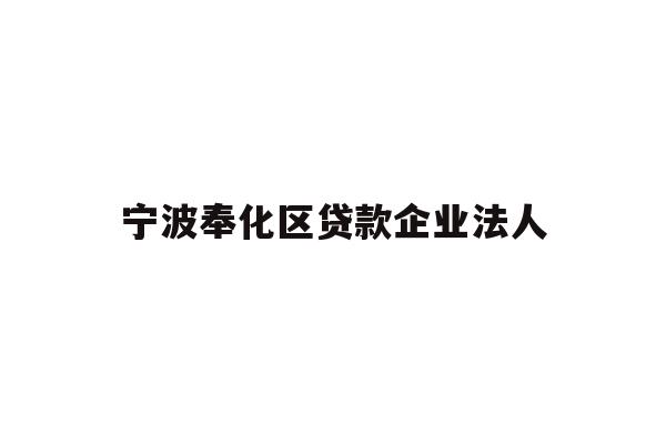 宁波奉化区贷款企业法人