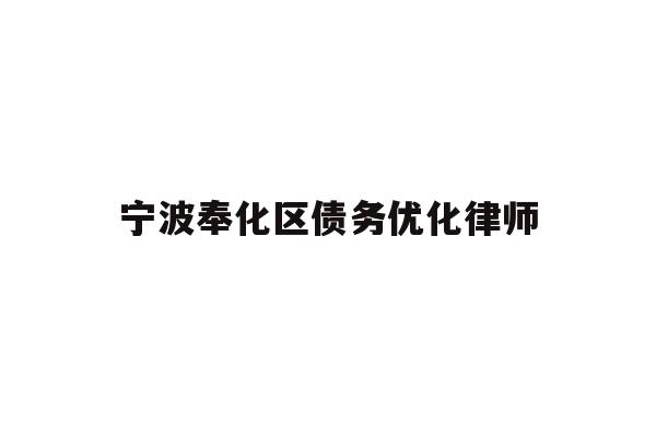 宁波奉化区债务优化律师