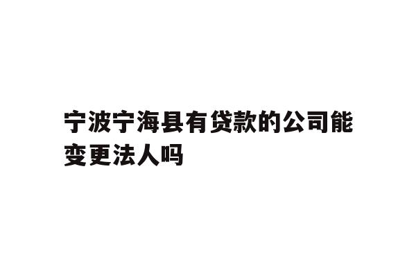 宁波宁海县有贷款的公司能变更法人吗