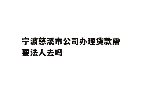 宁波慈溪市公司办理贷款需要法人去吗