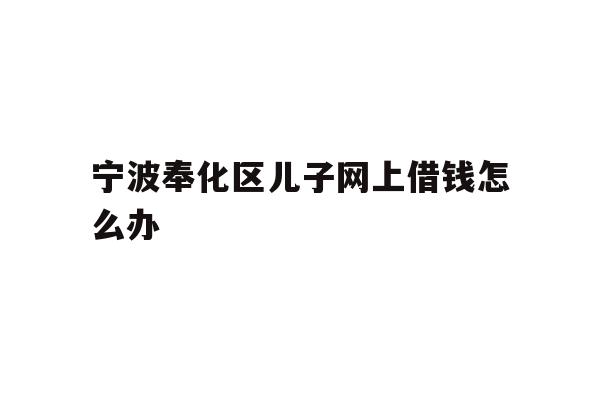 宁波奉化区儿子网上借钱怎么办