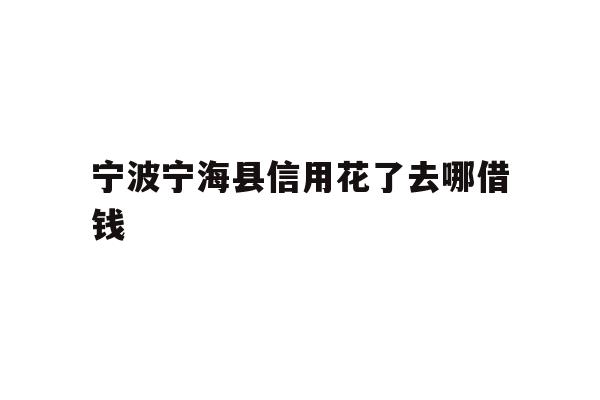 宁波宁海县信用花了去哪借钱