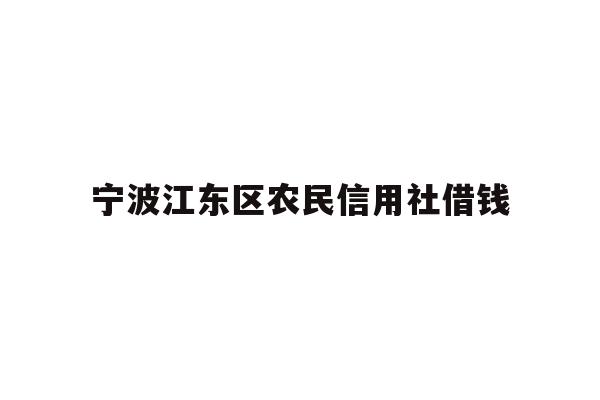 宁波江东区农民信用社借钱